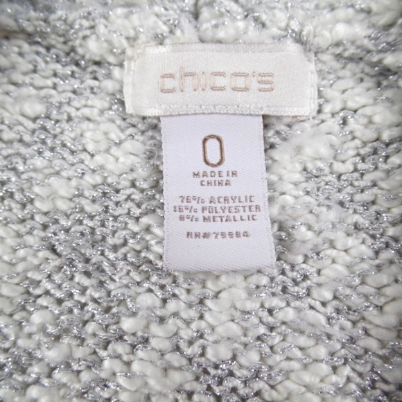 Chicos Metallic Open Front Cardigan 0/S - Picture 4 of 6